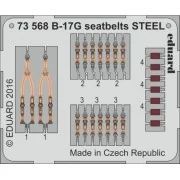 B-17G seatbelts STEEL for Airfix, 1/72 - Eduard Accessories 73568
