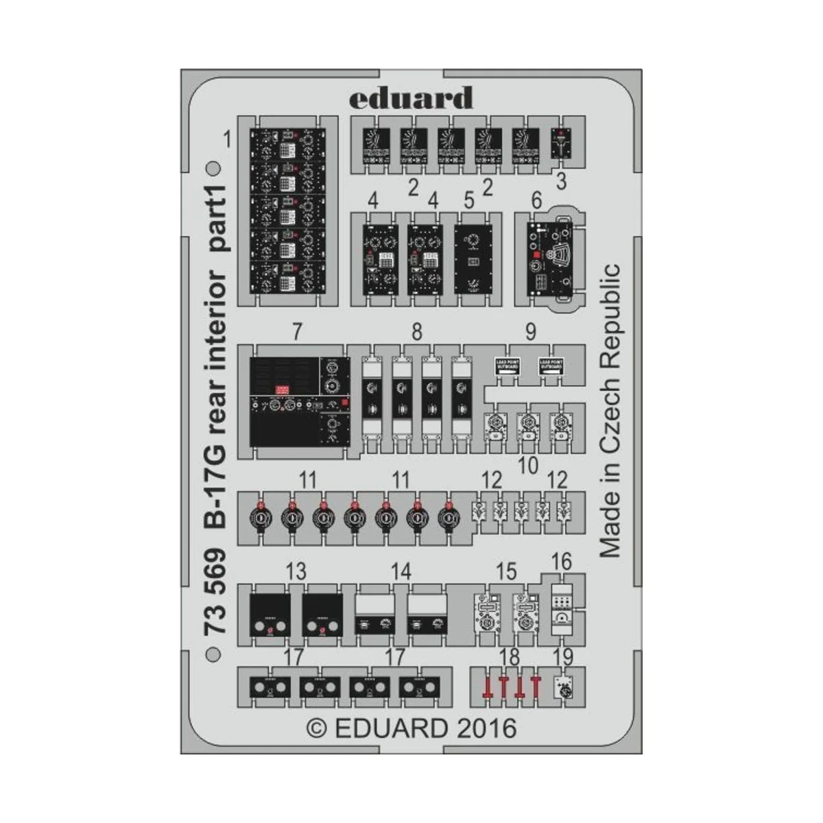 B-17G rear interior for Airfix, 1/72 - Eduard Accessories 73569