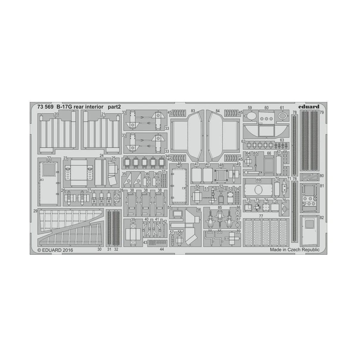 B-17G rear interior for Airfix, 1/72 - Eduard Accessories 73569