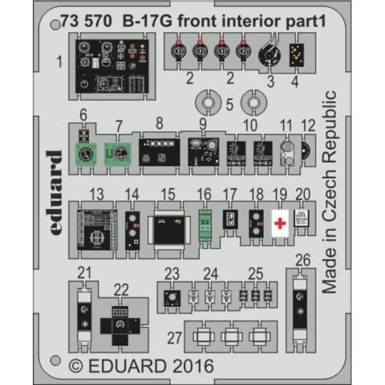 B-17G front interior for Airfix, 1/72 - Eduard Accessories 73570