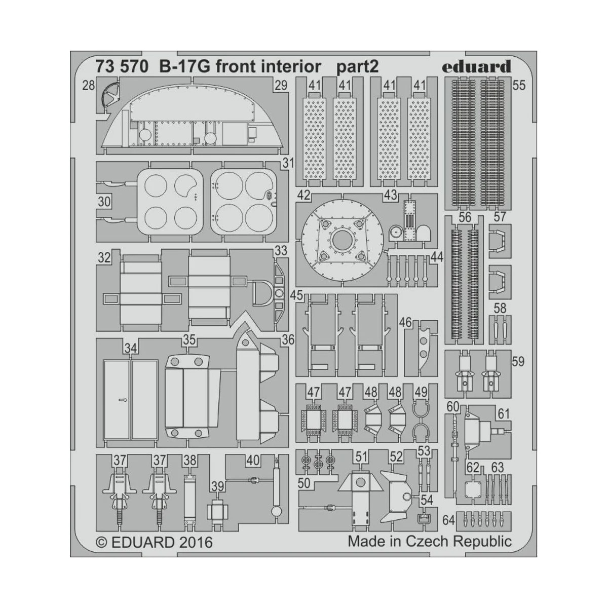 B-17G front interior for Airfix, 1/72 - Eduard Accessories 73570