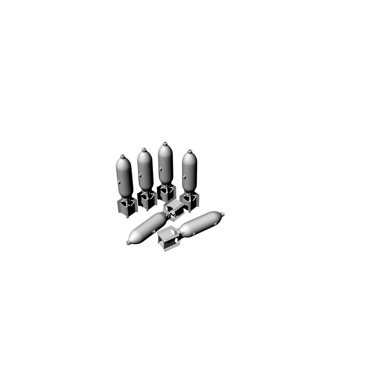 US GP 100lb AN-M30A1 bombs (6pcs), 1/32 - Brengun BRL32044