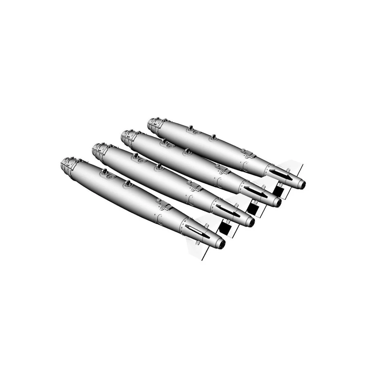 GBU-38 JDAM 500lb bomb (4pcs), 1/48 - Brengun BRL48163