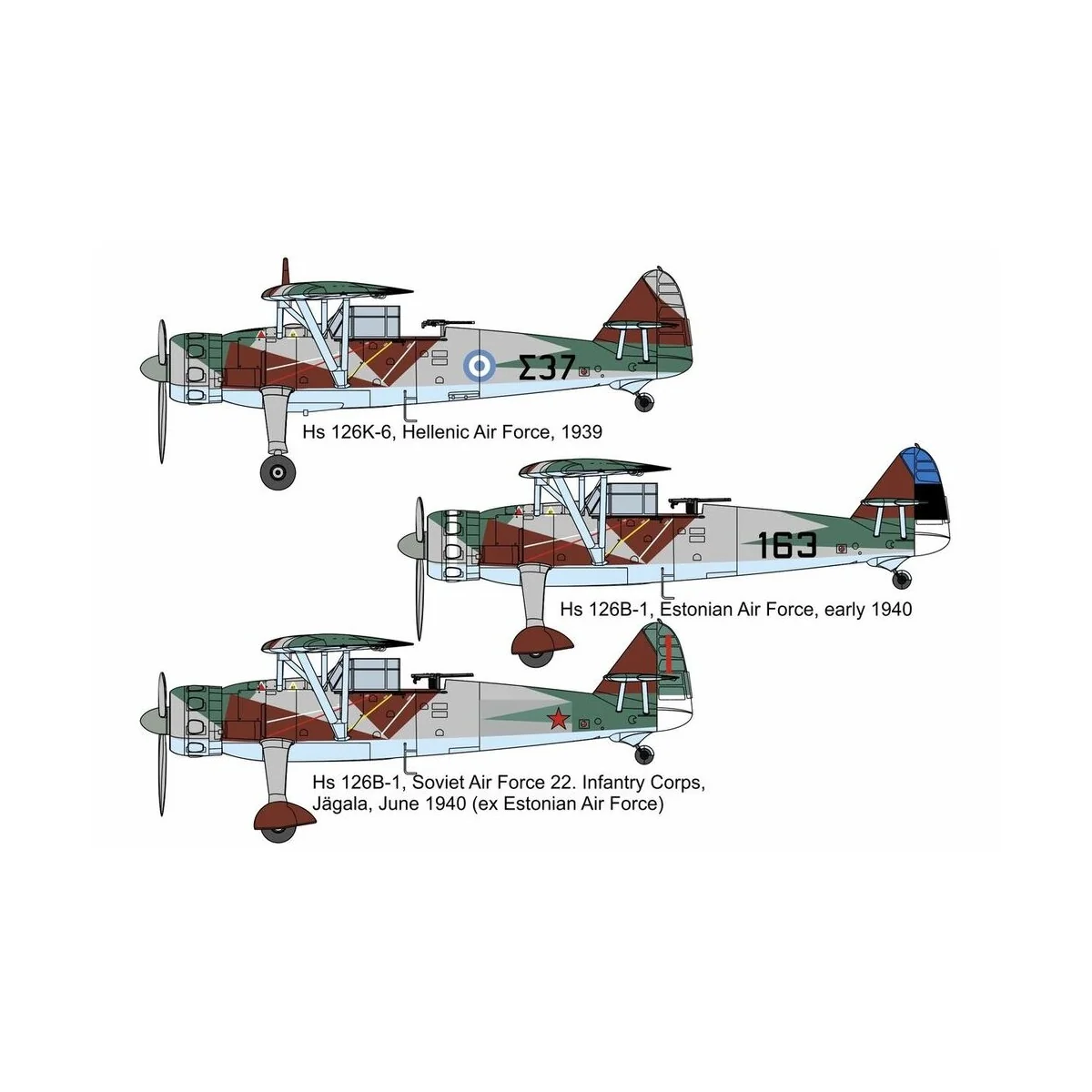 Henschel Hs-126K6/B1 GREECE-ESTONIA-USSR, 1/72 - Brengun BRP72047