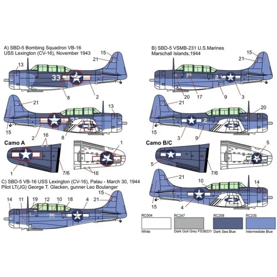 SBD-5 Dauntless „Pacific theatre“, 1/144 - Brengun BRP144019