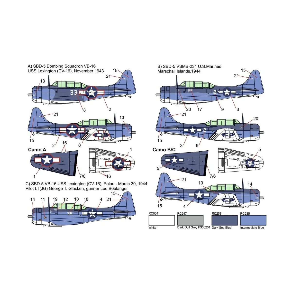 SBD-5 Dauntless „Pacific theatre“, 1/144 - Brengun BRP144019