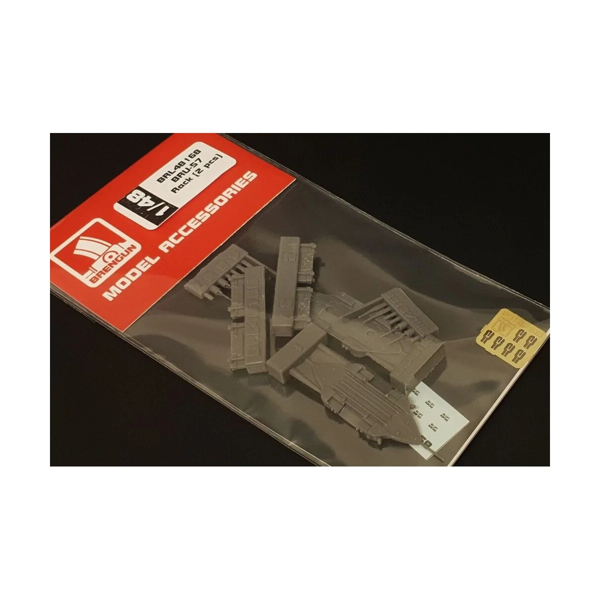 BRU-57 canted Vertical Ejector Rack (2 pcs), 1/48 - Brengun BRL48168