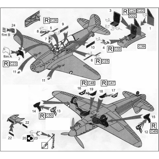 Yak-7A (ICM kit), 1/48 - Brengun BRL48173