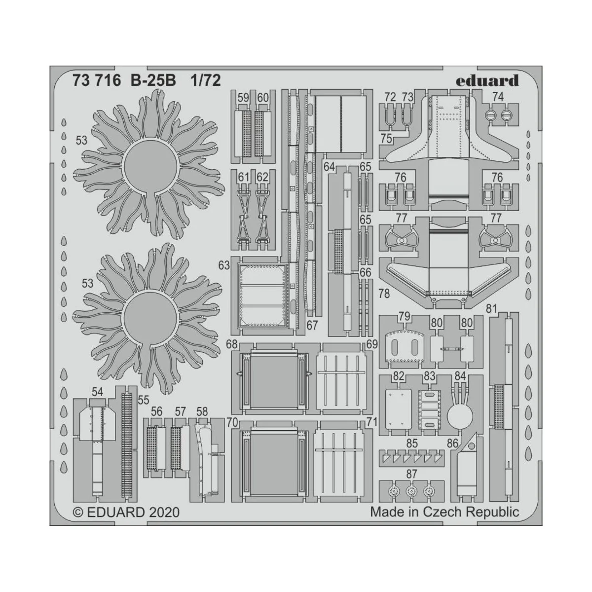 B-25B for Airfix, 1/72 - Eduard Accessories 73716 B-25B for Airfix, 1/72 - Eduard Accessories 73716