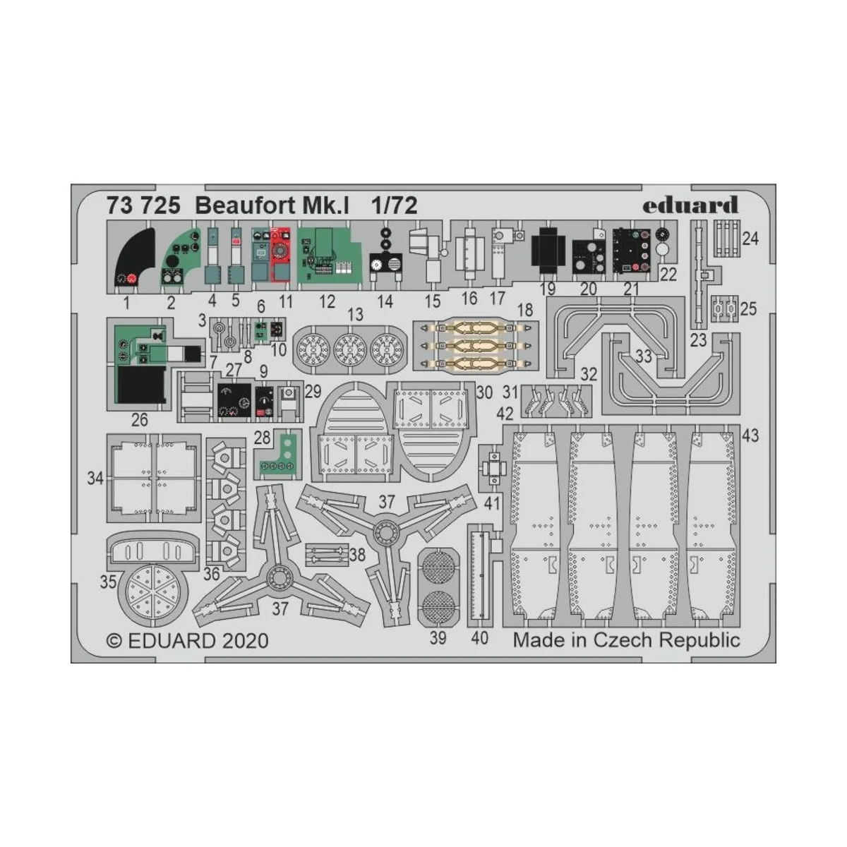 Beaufort Mk.I for Airfix, 1/72 - Eduard Accessories 73725