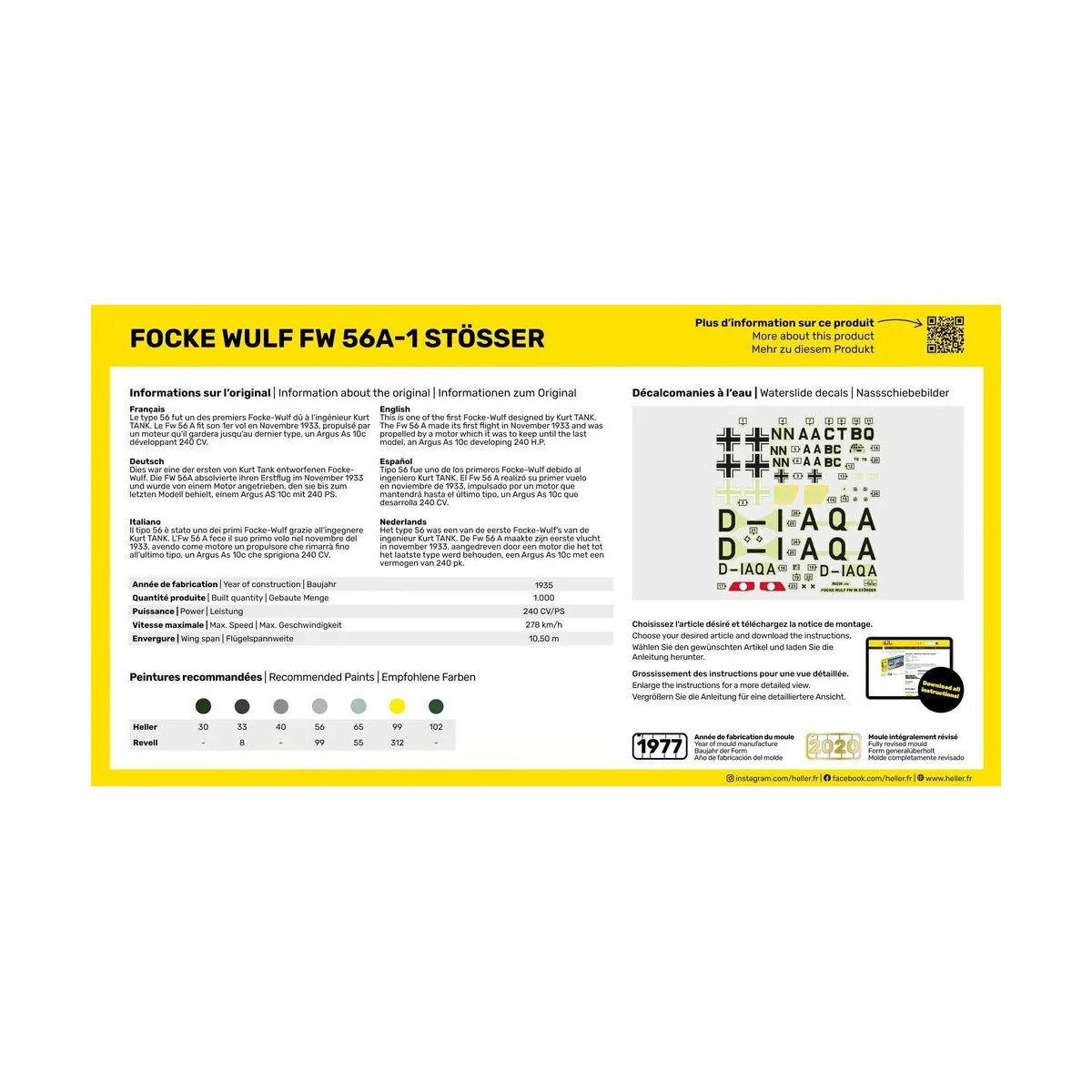 Focke Wulf FW 56A-1 Stösser, 1/72 - Heller 80238