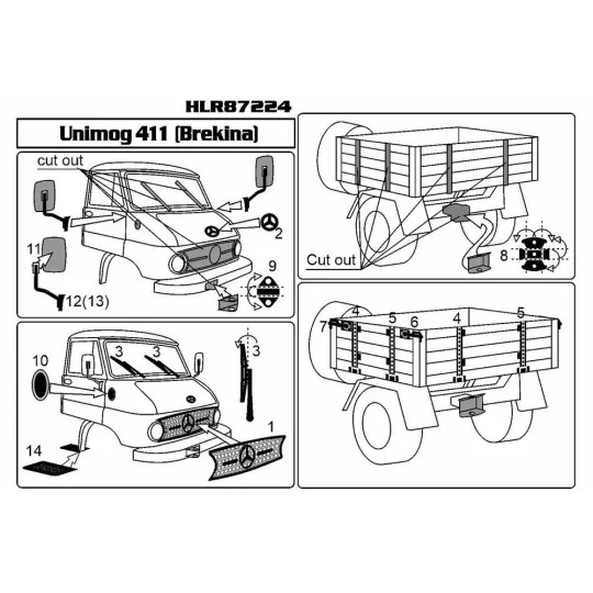MB Unimog 411 (Brekina), 1/87 - Hauler HLR87224