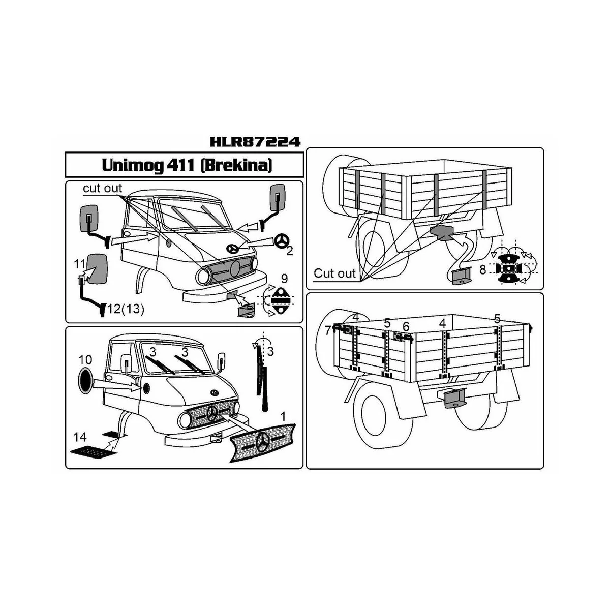 MB Unimog 411 (Brekina), 1/87 - Hauler HLR87224