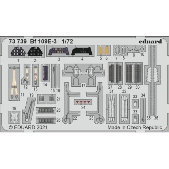 Bf 109E-3 1/72 for SPECIAL HOBBY - Eduard Accessories 73739