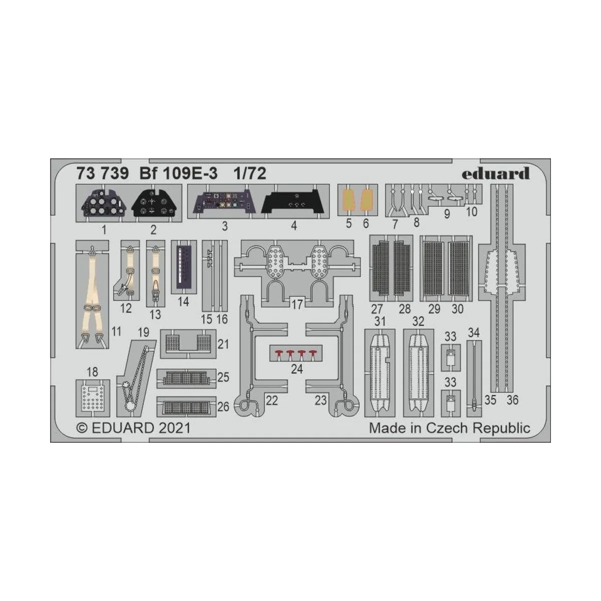 Bf 109E-3 1/72 for SPECIAL HOBBY, 1/72 - Eduard Accessories 73739