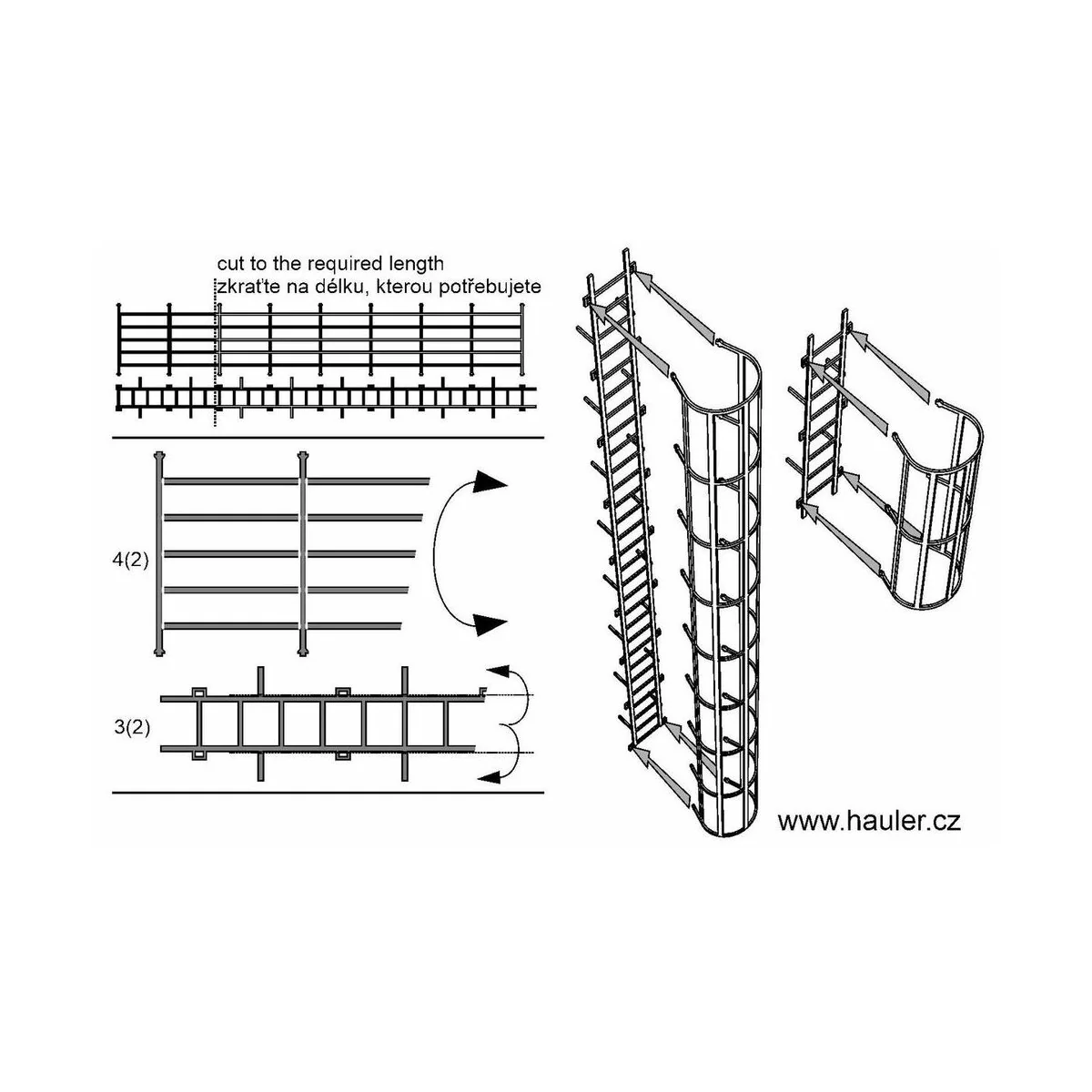 Safety cage ladders, 1/87 - Hauler HLR87227