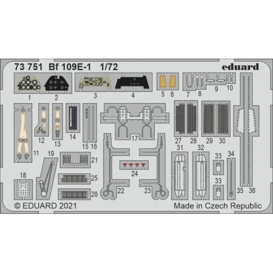 Bf 109E-1 1/72 for SPECIAL HOBBY - Eduard Accessories 73751