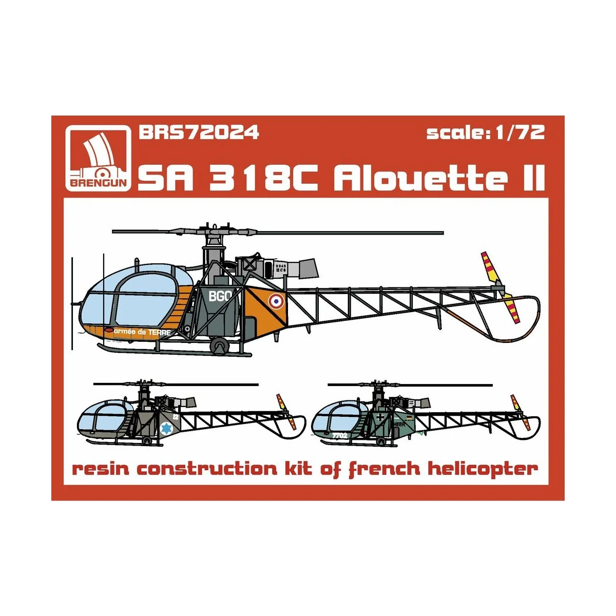 SA 318C Alouette II, 1/72 - Brengun BRS72024