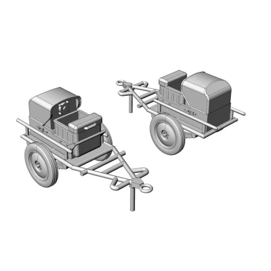 Anlasswagen - Luftwaffe Aircraft Starter Cart (2pcs), 1/144 - Breng...