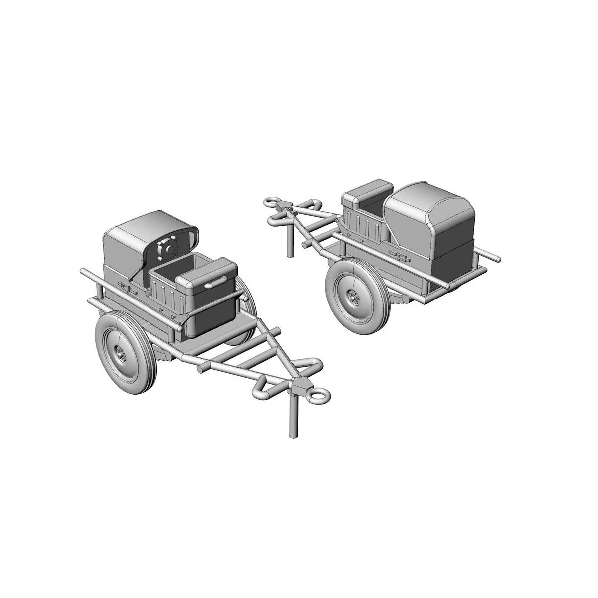 Anlasswagen - Luftwaffe Aircraft Starter Cart (2pcs), 1/144 - Breng...
