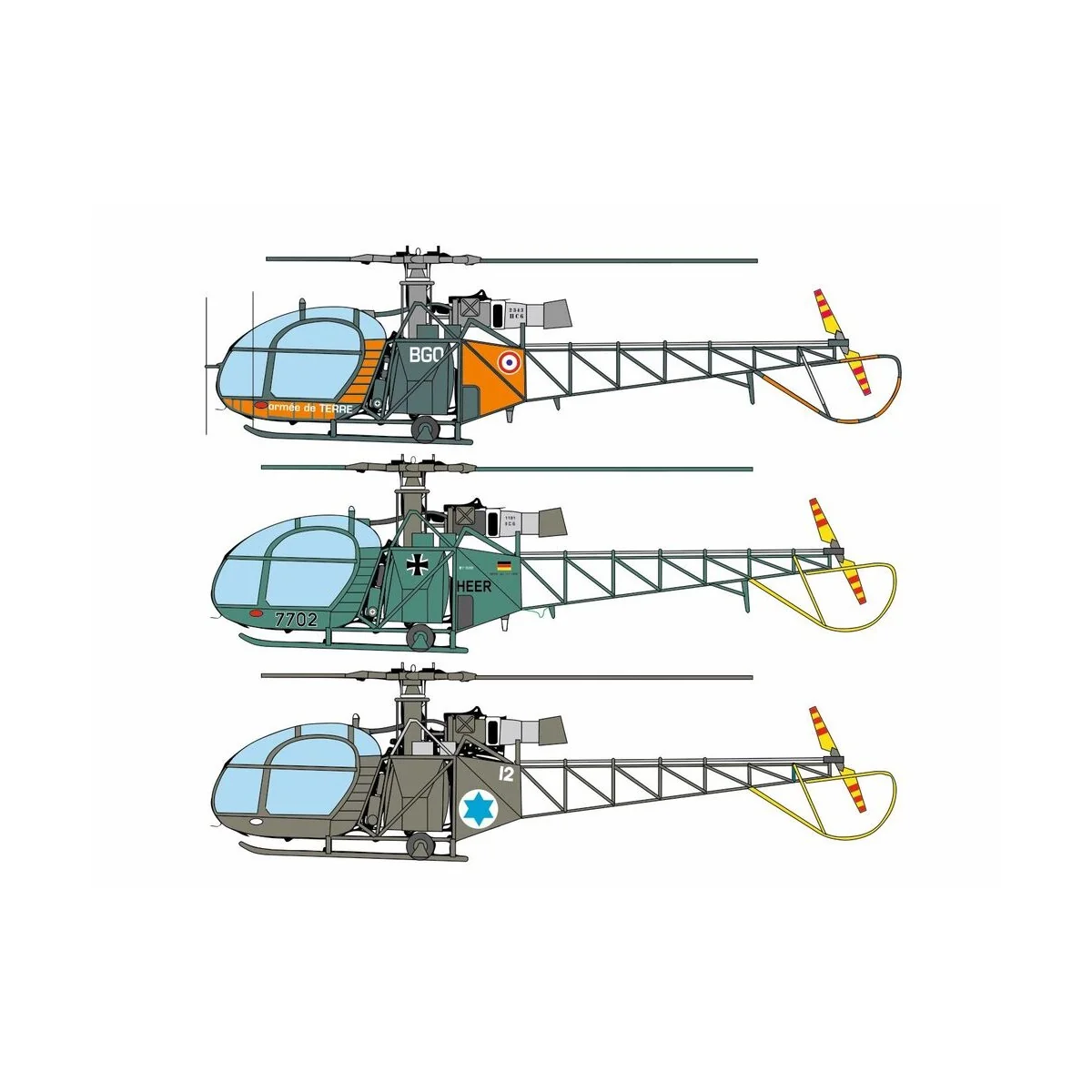 SA 318C Alouette II, 1/72 - Brengun BRS72024