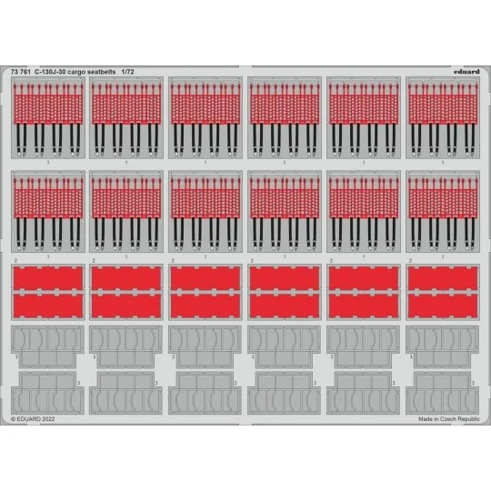 C-130J-30 cargo seatbelts for ZVEZDA, 1/72 - Eduard Accessories 73761