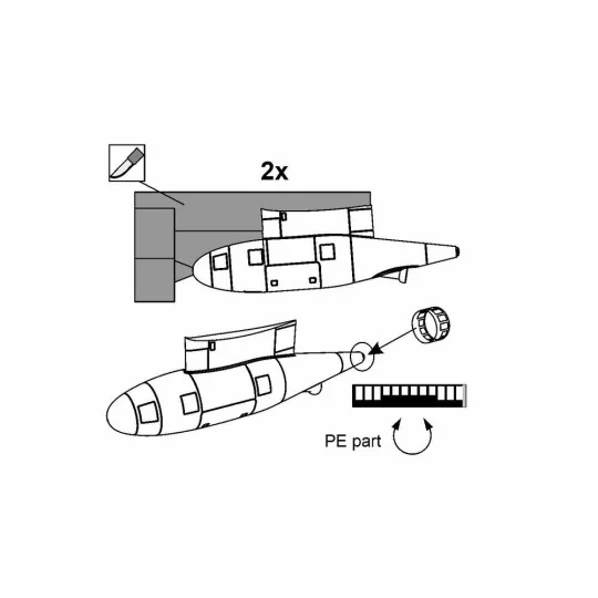 Refueling pod KC-130J (2pcs), 1/144 - Brengun BRL144200