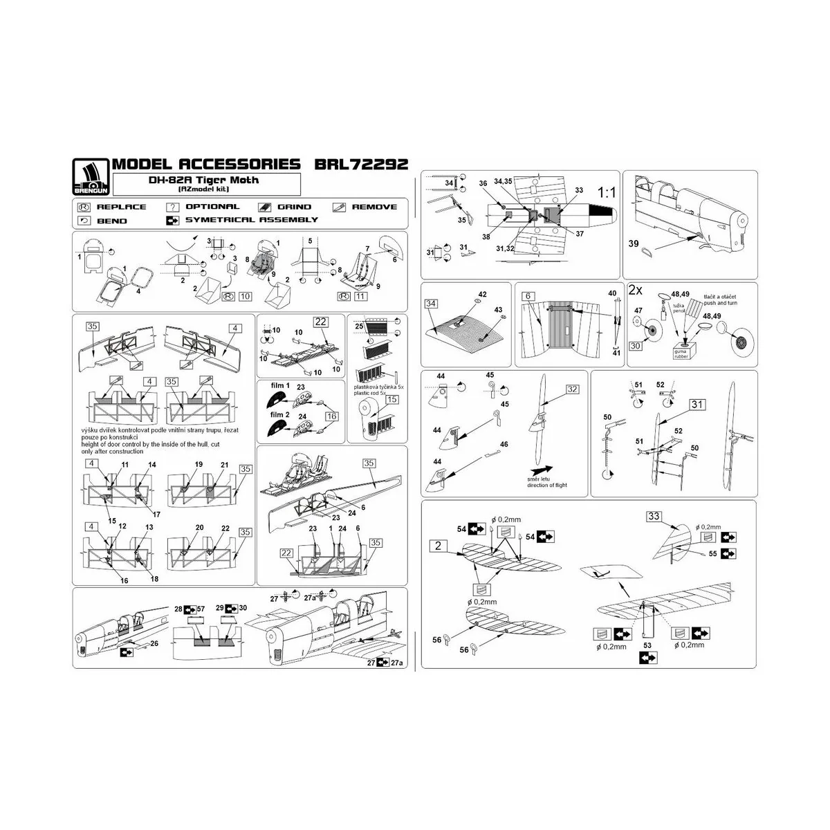DH-82A Tiger Moth for AZmodel, 1/72 - Brengun BRL72292