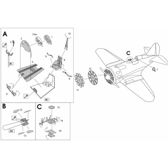 Polikarpov I-16 Typ 18/24 PE-Set (Academy kit), 1/48 - Brengun BRL4...