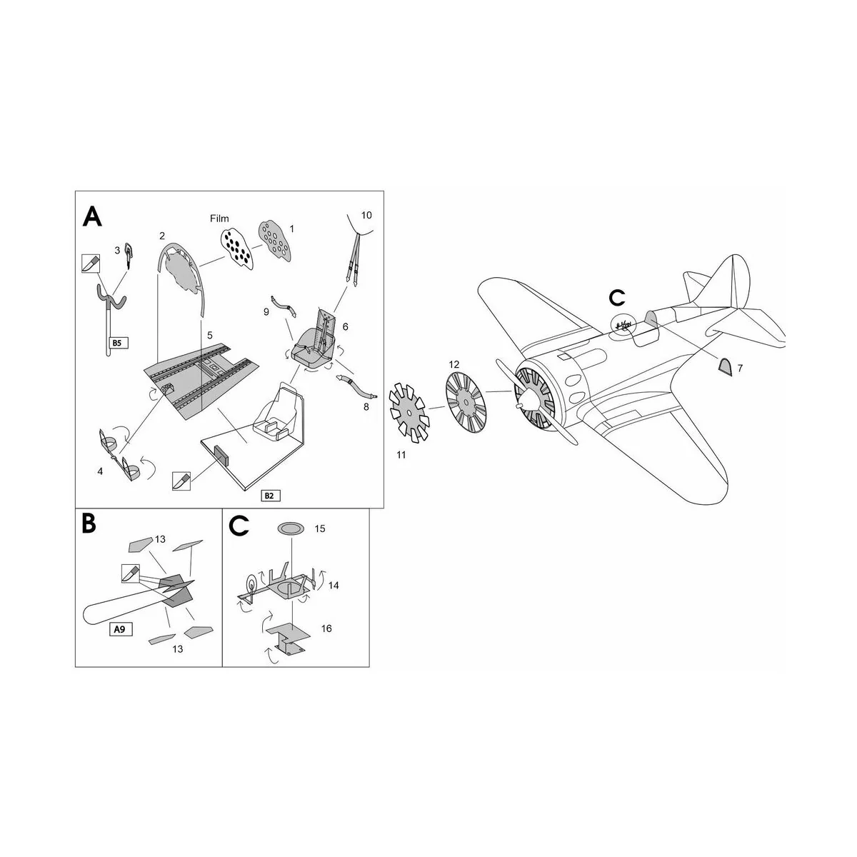 Polikarpov I-16 Typ 18/24 PE-Set (Academy kit), 1/48 - Brengun BRL4...