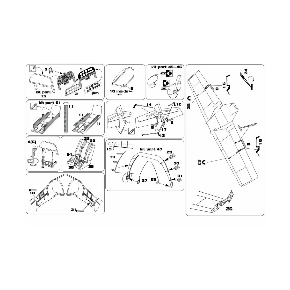 Zlin Z-50 PE-Set (KP kit), 1/48 - Brengun BRL48183