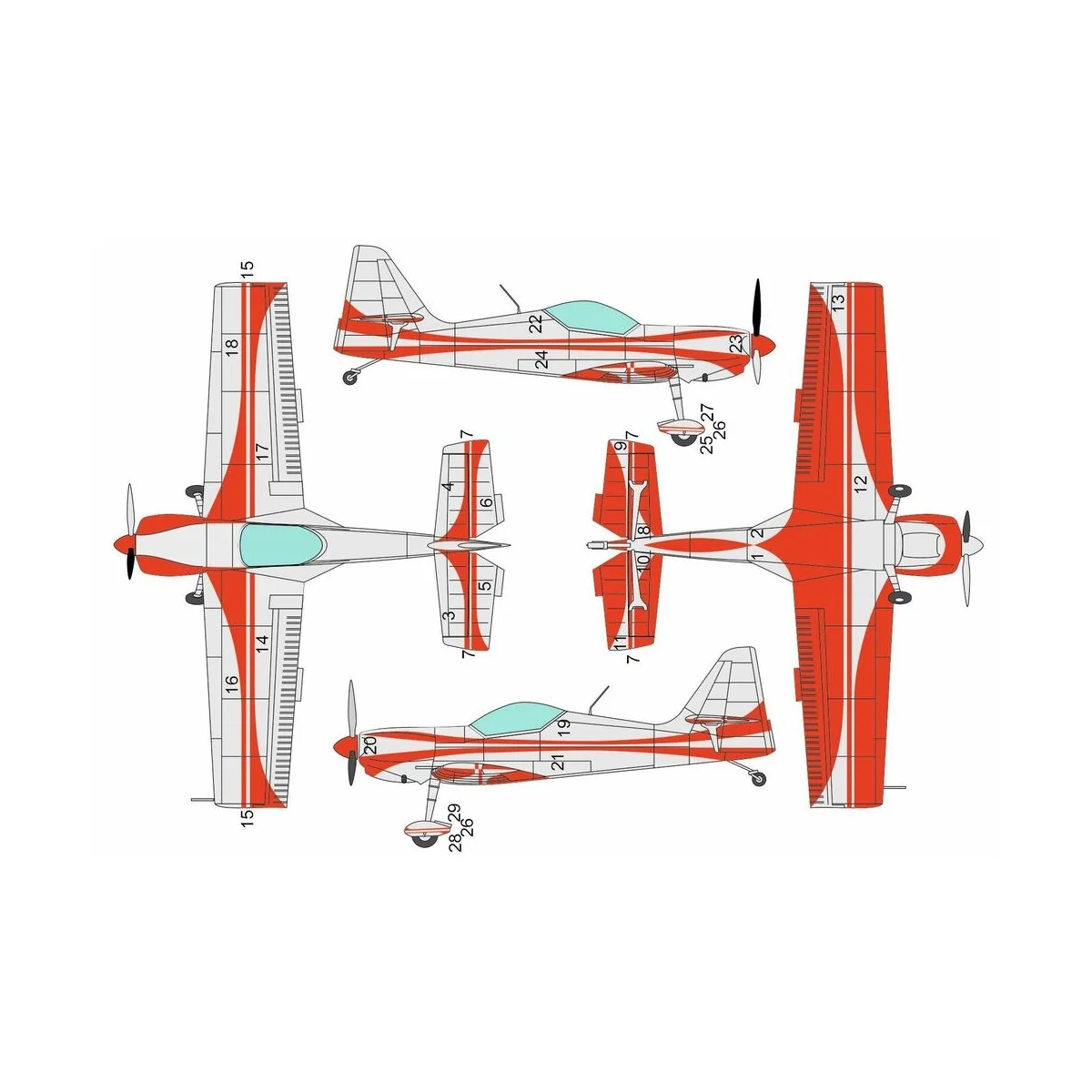Zlin Z-50 masks (KP kit), 1/48 - Brengun BRL48184