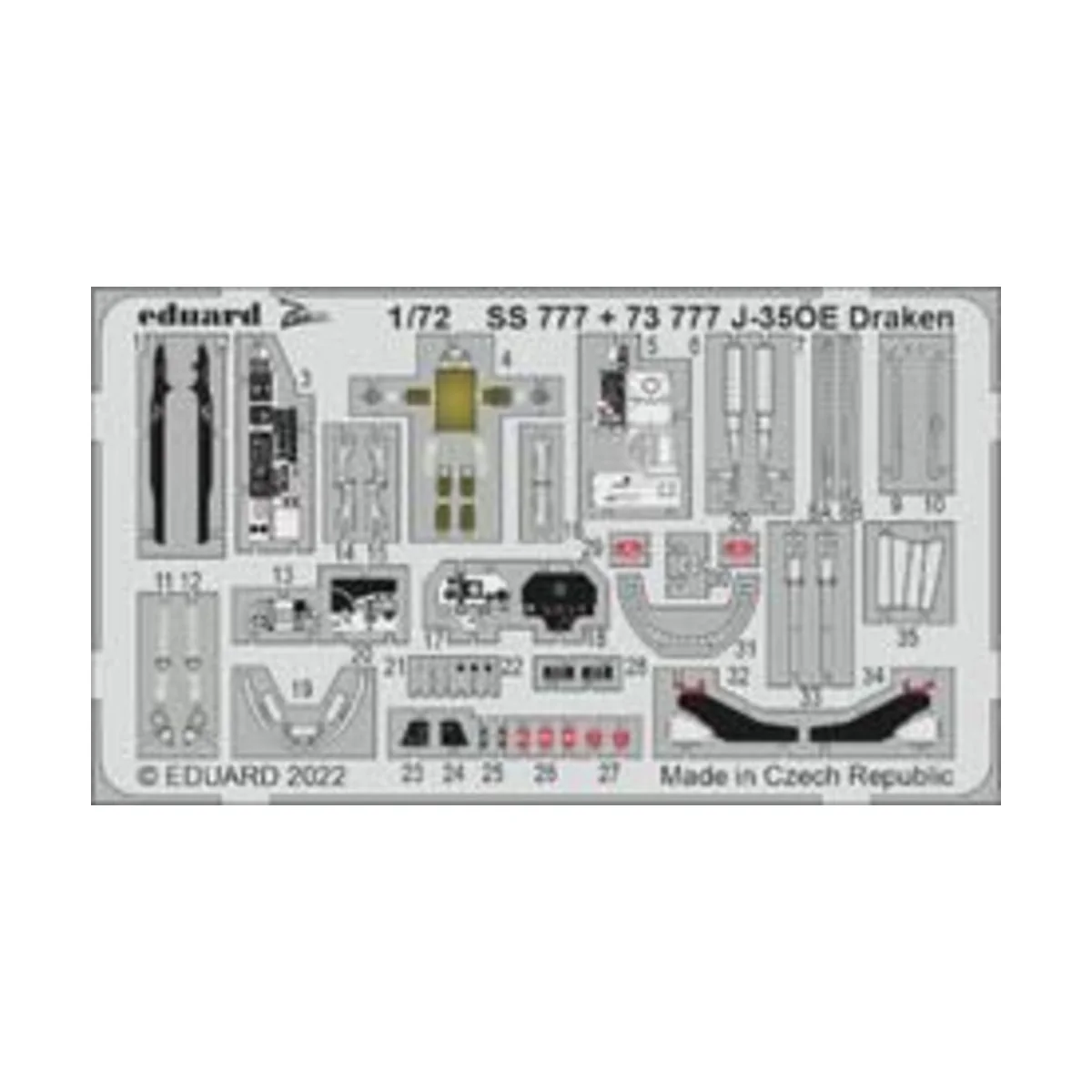 J-35ÖE Draken, 1/72 - Eduard Accessories 73777 J-35ÖE Draken, 1/72 - Eduard Accessories 73777