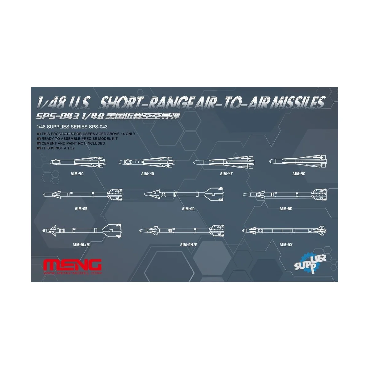 U.S.Short-range Air-to-air Missiles, 1/48 - MENG-Model SPS-043