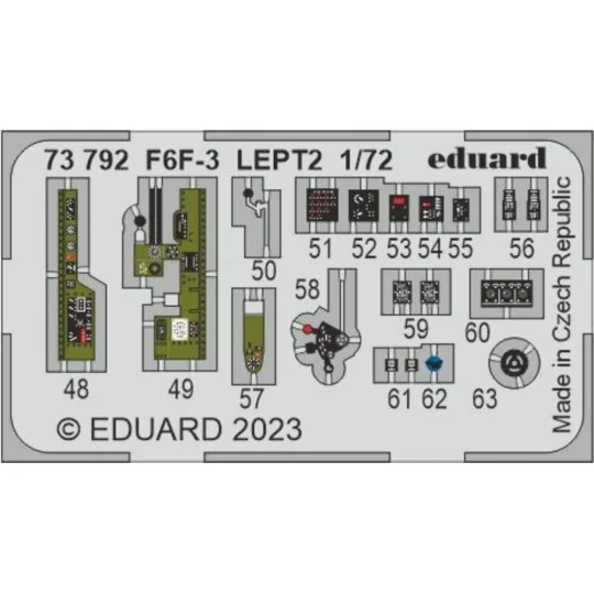 F6F-3 1/72 for EDUARD, 1/72 - Eduard Accessories 73792 F6F-3 1/72 for EDUARD, 1/72 - Eduard Accessories 73792