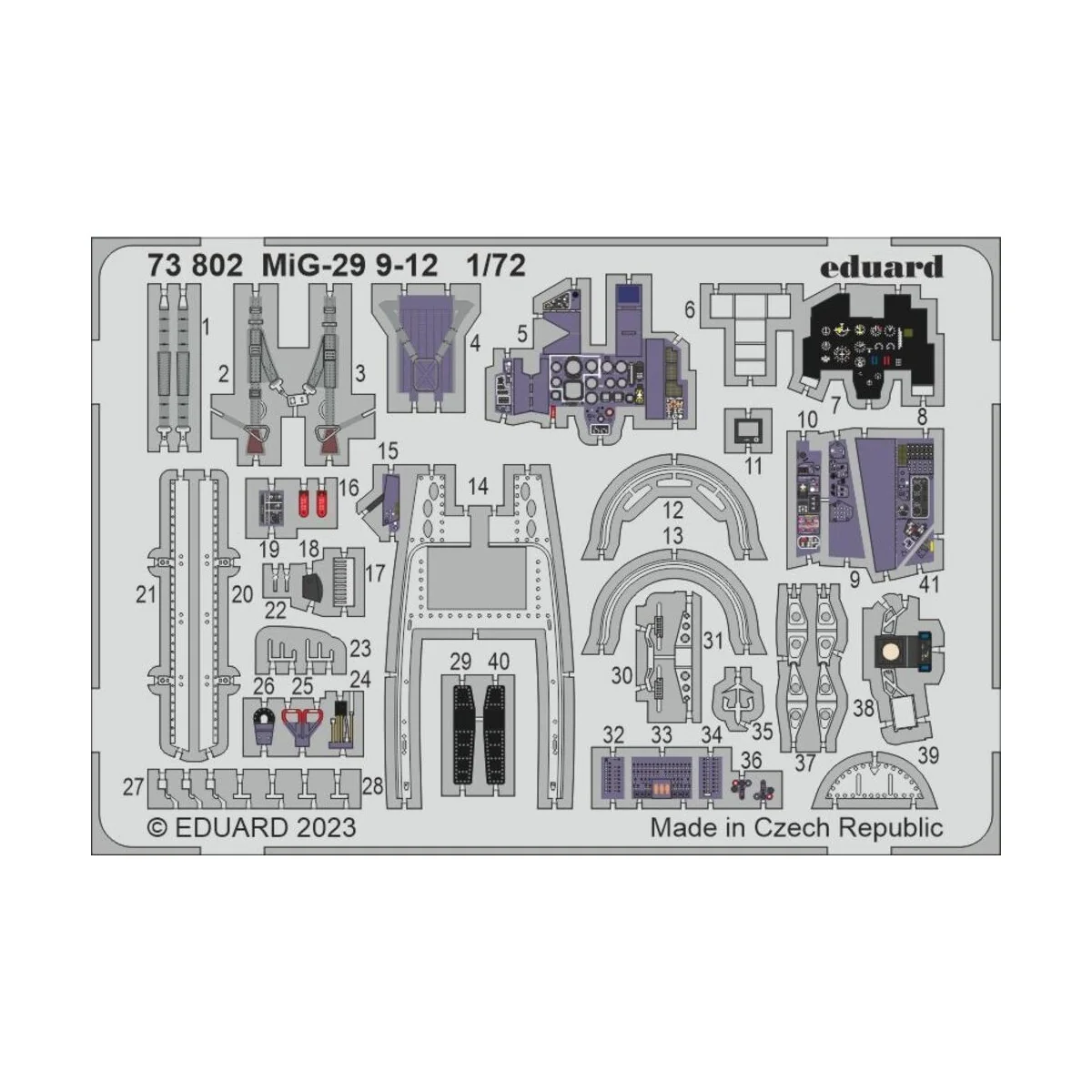 MiG-29 9-12 1/72 GREAT WALL HOBBY - Eduard Accessories 73802