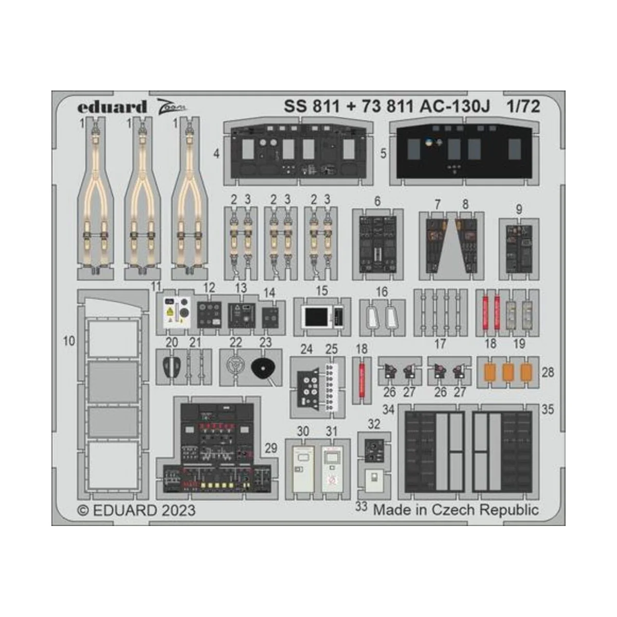 AC-130J interior 1/72 ZVEZDA - Eduard Accessories 73811