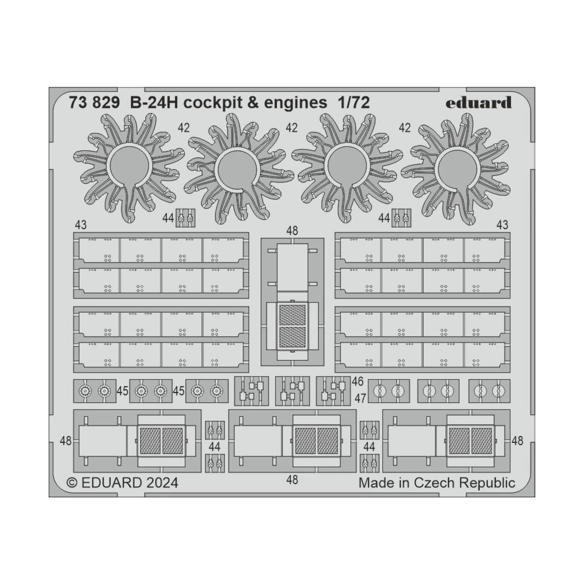 B-24H cockpit & engines 1/72 - Eduard Accessories 73829