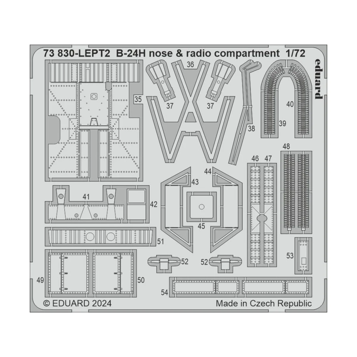 B-24H nose & radio compartment, 1/72 - Eduard Accessories 73830