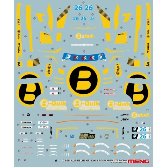 AUDI R8 LMS GT3 EVO II B-Quik Absolute Racing, 1/24 - MENG-Model CS...