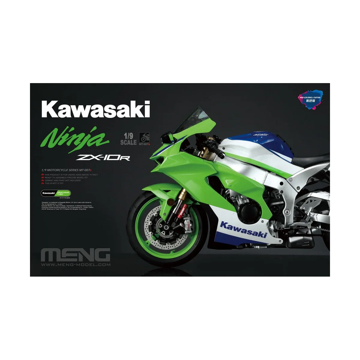 Kawasaki ZX-10R (Pre-colored Edition), 1/9 - MENG-Model MT-007s