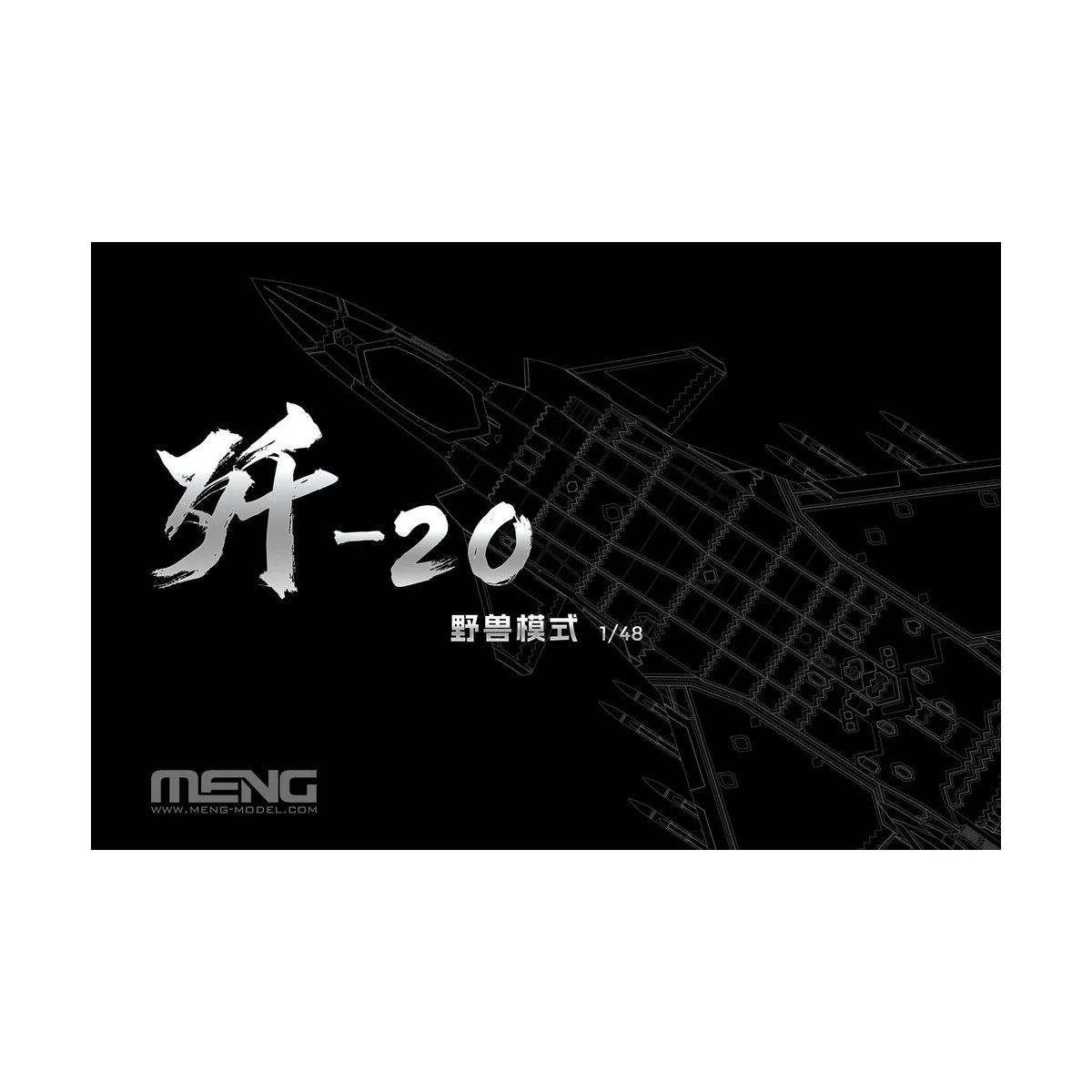 Chinese J-20 Stealth Fighter Beast Mode, 1/48 - MENG-Model LS-002s