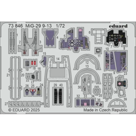 MiG-29 9-13 GREAT WALL HOBBY, 1/72 - Eduard Accessories 73846