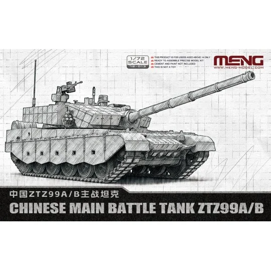 Chinese Main Battle Tank ZTZ99A/B, 1/72 - MENG-Model 72-013