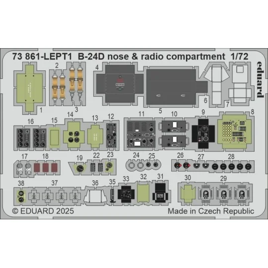 B-24D nose & radio compartment for Airfix, 1/72 - Eduard Accessorie...