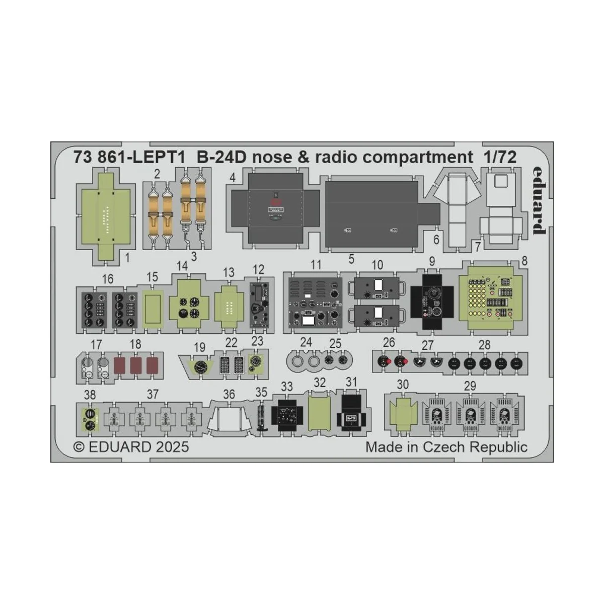 B-24D nose & radio compartment for Airfix - Eduard Accessories 73861