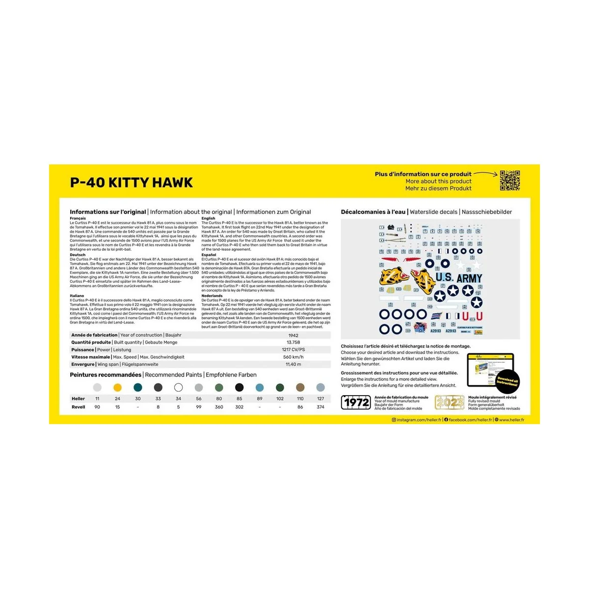 P-40 Kitty Hawk, 1/72 - Heller 80266