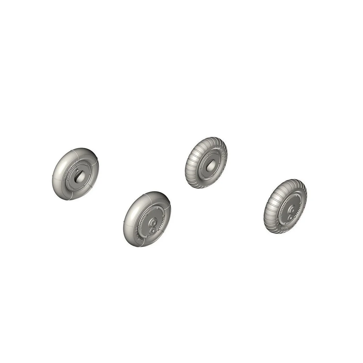 Bf 109G-6 Wheel set (smooth and ribbed tyres), 1/72 - CMK 129-Q72351