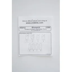 Bismarck Primary Armament Blast Bags 8pc, 1/200 - CMK 129-NS012 2