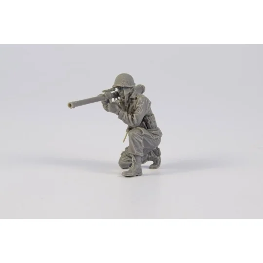 American soldier with M18 47mm Recoilles Rifle (Bazooka), late WWII...